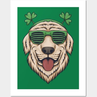 Irish Golden Retriever Funny St. Patrick's Day Gift Posters and Art